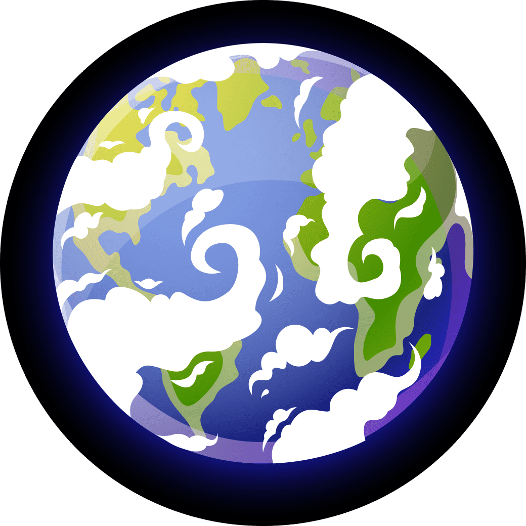 Colorful planet with swirling patterns